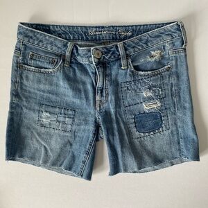 American Eagle Women’s Shorts‎ Size 2 Distressed Denim 5 Pockets Y2K Western